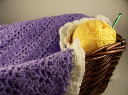 Purple Crochet Baby Blanket