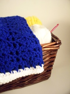 Royal Blue Crochet Baby Blanket