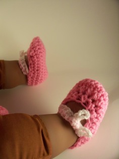 Pink Crochet Layette Set Baby Sweater Hat Booties Mary Jane