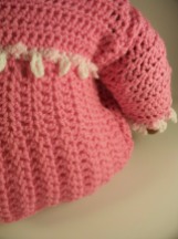 Pink Crochet Layette Set Baby Sweater Hat Booties