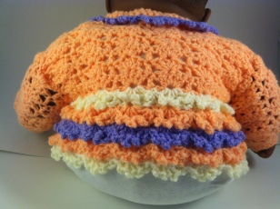 Peach Purple Lavender Crochet Baby Sweater