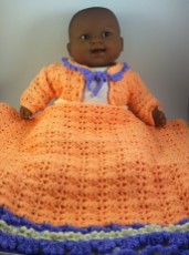 Peach Purple Lavender Crochet Baby Sweater Blanket