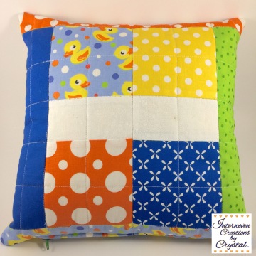 Rubber Duckie Baby Quilt & Pillow Set ~ Front of Pillow