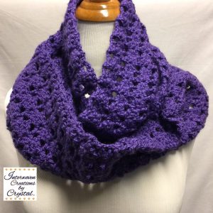 Purple Crochet Infinity Scarf