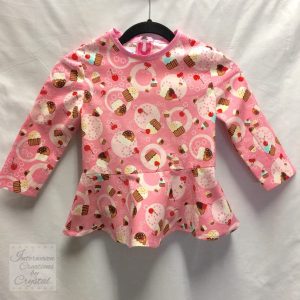 Pink Cupcake Girl's Peplum Shirt