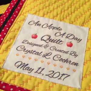 An Apple A Day Quilt ~ Label